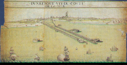 Dunkerque vue du coste de la mer/ Dunkirk seen from the sea  (XVIIth century)